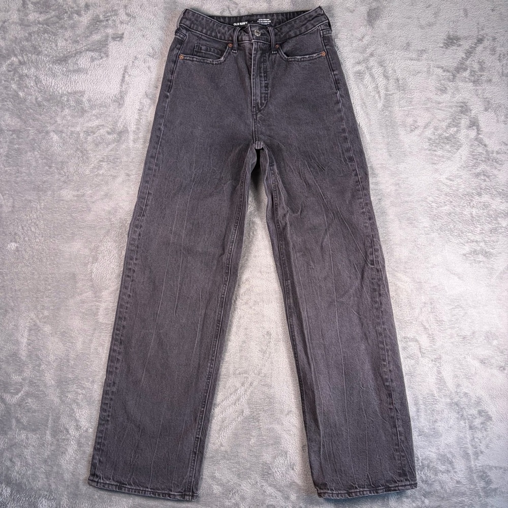 Old Navy Women's Wide Leg Jeans — Washed Charcoal Gray